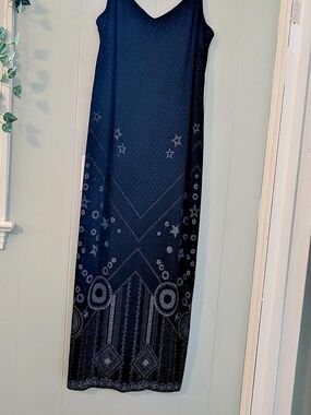 Women's Navy Beaded Embellished Maxi Dress - Dorothy Schoelen